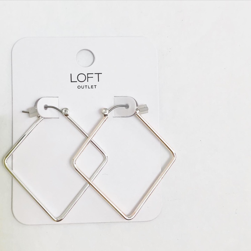 Loft outlet square shaped hoop earrings.